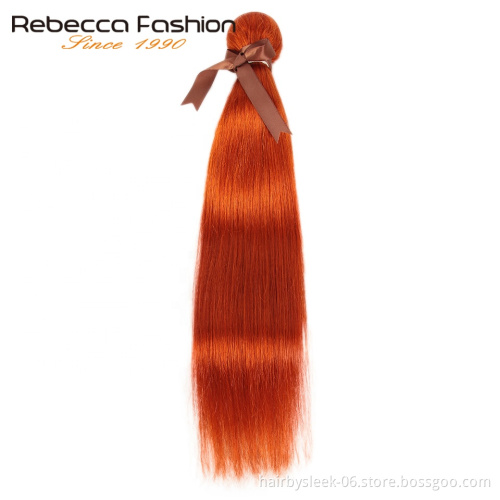Rebecca Orange Blonde straight weave 8 to 28inches colorful Hair Bundles with closure brazilian hair bundles 10a 100 human hair